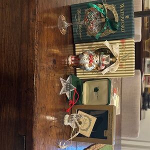 Waterford Crystal Holiday Ornament Set of 4 with boxes